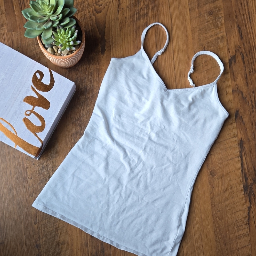 Express White V-Neck Bra Camisole Top